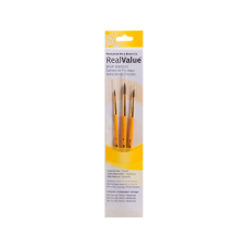 Pinceles Princeton RealValue Mango Corto Amarillo Pelo Sintético Set 3 (1)