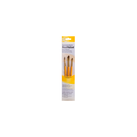 Pinceles Princeton RealValue Mango Corto Amarillo Pelo Sintético Set 3 (1)