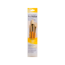 Pinceles Princeton RealValue Mango Corto Amarillo Pelo Sintético Set 3 (1)