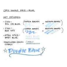 COPIC CIAO DOODLE PACKS: BLUE (4 LÁPICES)