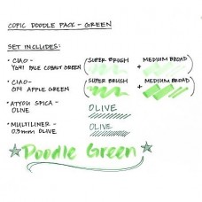 COPIC CIAO DOODLE PACKS: GREEN (4 LÁPICES)