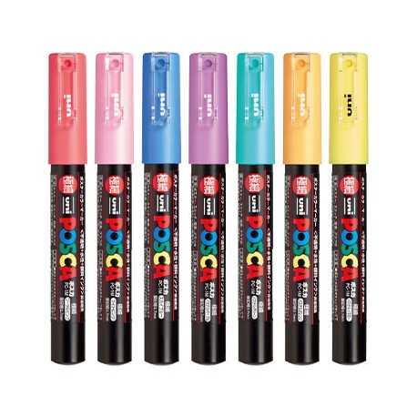 Set Posca PC-1M Pastel (7 Unidades)