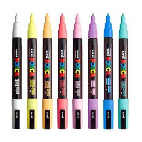 Set Posca PC-3M Pastel (7 Unidades)