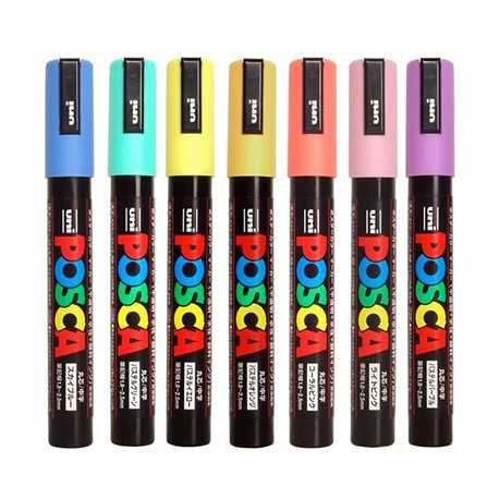 Set Posca PC-5M Pastel (7 Unidades)