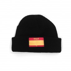 BEANIE CORTO CON PARCHE ECO-CUERO
