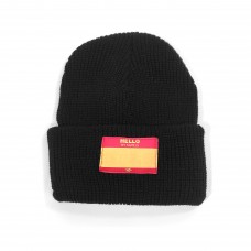 Beanie medio con Parche Eco-Cuero